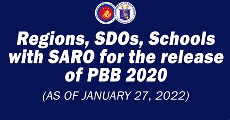 saro pbb|Updated List of Regions, SDOs, and Schools with SARO for the .